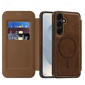 economico Cover Samsung-telefono Custodia Per Samsung Galaxy S25 Ultra S24 Plus S23 Ultra Plus S22 Ultra Copertura Posteriore Magnetico Slot per Carte Resistente agli urti Retrò TPU Pelle PU
