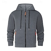 economico Felpa Tattica-Per uomo Felpa con cappuccio Felpa con cappuccio a zip intera Felpa con cappuccio in pile Felpa con cappuccio tattica Nero Blu marino Grigio chiaro Grigio scuro Con Cappuccio Semplice Cerniera Sport