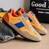 preiswerte Sneaker für Herren-Grüne Colorblock-Retro-Sneaker für Herren – bequeme Freizeit-Laufschuhe für Sportbekleidung, City-Outfits und Wochenendausflüge