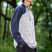 Недорогие Топы-Муж. Рубашка для туризма и прогулок Рубашка с застежкой-молнией на четверть Футболка с защитой от ультрафиолета Длинный рукав Верхняя часть На открытом воздухе УФ-защита от солнца Быстровысыхающий