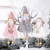 preiswerte Ornamente-handgefertigte Weihnachtsengel als Baumschmuck, weiche Plüsch-Mädchenornamente, festliche Anhänger zum Aufhängen, perfekt als Weihnachtsgeschenk für Kinder und als saisonale Akzente für das Zuhause
