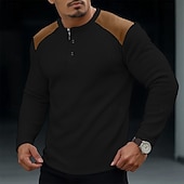 Voor heren Wafel Henley-shirt T-shirt Lange mouw Henley Lente & Herfst Alle seizoenen Kleurenblok Modieus Ontwerper Basic Kleurenblok Vakantie Straat Casual Zwart Wit Rood Top T-shirt voor mannen voordelige Wafelgebreid T-shirt-Voor heren Wafel Henley-shirt T-shirt Lange mouw Henley Lente & Herfst Alle seizoenen Kleurenblok Modieus Ontwerper Basic Kleurenblok Vakantie Straat Casual Zwart Wit Rood Top T-shirt voor mannen