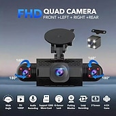 זול DVR לרכב-מצלמת רכב עם 4 ערוצים, קדמית אחורית, שמאל ימין, מצלמה מסתובבת 360 מעלות, מצלמת רוורס, מצלמת רכב בטיחותית, הקלטת לולאה, גרסת לילה, חיישן כבידה, תצוגה בגודל 3 אינץ&#039;