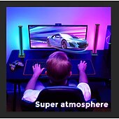 abordables Lumières intelligentes-Bande lumineuse LED RVB, barres lumineuses LED RVB IC synchronisées avec la musique, éclairage d&#039;ambiance alimenté par USB, rétroéclairage de télévision de jeu à changement de couleur avec