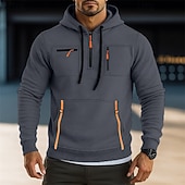 economico Felpa Tattica-Per uomo Felpa con cappuccio Felpa con cappuccio a zip intera Felpa con cappuccio in pile Felpa con cappuccio tattica Nero Verde militare Blu marino Cachi Grigio chiaro Con Cappuccio Semplice