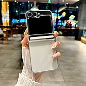 お買い得  サムスン用ケース-電話 ケース 用途 サムスンのギャラクシー Zフリップ7 Zフリップ6 Z Flip 5 バックカバー ストラップ付き ワイヤレス充電をサポート 耐衝撃 レトロ風 PC