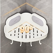 tanie organizer łazienkowy-Półka prysznicowa Taili z przyssawką, wodoodporna półka prysznicowa z haczykami, ścienny organizer do łazienki na szampon, żel pod prysznic, odżywkę i mydło