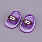 billige Dukkeklær og tilbehør sett-1 par dukkesko til 17 cm dukke, søte minisko, tilbehør til 17 cm dukker, sittende stående serie silikondukke-regnsko (uten dukke)