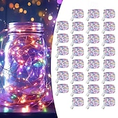 billige Batteridrevet-2m Lysslynger 20 LED Varm hvit Hvit Multifarget Kobbertrådlys Halloween Innendørs Fest Batterier drevet