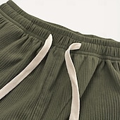 cheap Straight Leg-Men's Corduroy Pants Trousers Slacks Casual Pants Drawstring Elastic Waist Front Pocket Plain Comfort Full Length Outdoor Vacation Home Vacation Fashion Loose Fit Green Stretchy