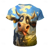  Per uomo Animale Mucca 3D Maglietta Manica Corta maglietta Stampa 3D Girocollo Camicia Esagerato Designer Feste Ferie Blu Estate Primavera Abbigliamento S M L XL XXL XXXL