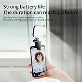 お買い得  スマホカメラアタッチメント-ミニビデオライト スマートフォン用 自撮り LED カメラライト 内蔵リチウム電池 iPhone iPad Samsung 各種写真用携帯電話用