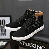 cheap Men&#039;s Sneakers-Men&#039;s Tan Faux Leather High-Top Sneakers with Lace-Up Design, Stylish Casual Shoes for Walking, Work and Weekend Outfits