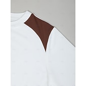 preiswerte Lässiges Henley-T-Shirt-Herren Waffel-Henley-Hemd T-Shirt Langarm Henley Herbst Frühling &amp; Herbst Farbblock Mode Designer Basic Patchwork Urlaub Straße Lässig Schwarz Weiß Burgunderrot Top T-Shirt für Herren