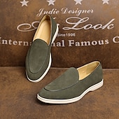 abordables Zapatillas sin cordones y mocasines de hombre-Mocasines sin cordones de ante color tostado para hombre: zapatos casuales livianos para uso diario en la oficina, para ir al trabajo y para el fin de semana.