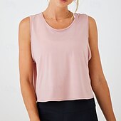 levne Jógové vrcholy-Dámské Trička na jógu Jóga tílka Cvičební topy Tričkový Yumuşak Prodyšné Otevřít Zpět Bez rukávů Sportovní Pevná barva Vrchní část oděvu Pro Tělocvična Běh Zdatnost Sportovní oděvy