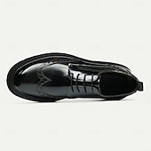 billige Klassiske Pensko-Herresko i ekte skinn med vingetupp og brogues, klassisk brunt formelt fottøy for kontor, banketter og bryllup