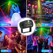 voordelige star galaxy projector lichten-DJ disco podium feestverlichting led geluid geactiveerd laserlicht rgb flits stroboscoop projector met afstandsbediening voor kerst halloween decoraties karaoke pub ktv bar dans cadeau verjaardag