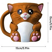 זול ספלים וכוסות-מחזיק קרח של Cuddles the Cat עם 2 כפיות, מעמד לחצי גלידה, מכיל 473 מ&quot;ל/16 אונקיות של גלידה, מיכלי גלידה רב פעמיים, מחזיקי ארטיקים, מתנות אידיאליות לאוהבי חתולים