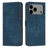 abordables Carcasas iPhone-teléfono Funda Para iPhone 17 Air 16 15 14 Pro Max Plus 16e 13 Pro Max Mini Funda Trasera con correa de muñeca Caballete Ranura para tarjetas Retro TPU Cuero de PU