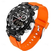 abordables Montres numériques-Sanda 6296 Montre à quartz électronique pour homme, résistante aux chocs, étanche, lumineuse, calendrier, numérique, décontractée