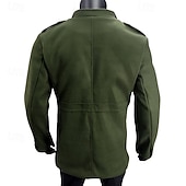 economico Trench da uomo-Per uomo Cappotto da marinaio Trench Vacanza Quotidiano Autunno Inverno Poliestere Antivento Capispalla Abbigliamento Moda Classico Semplice Tasca Collo alla coreana Monopetto
