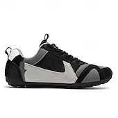 お買い得  カジュアルなレースアップシューズ-メンズのグリーンとイエローのメッシュスニーカー - ウォーキング、旅行、ストリートスタイルに最適なカラーブロックの通気性のあるカジュアルスポーツシューズ