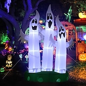 olcso Halloween szabadtéren-1 db 3 m/10 láb halloweeni háromfejű szellem lámpával felfújható légmodell beltéri és kültéri udvari gyep party hangulat dekorációs fények us/eu/uk/au csatlakozó