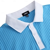billiga Herrars klassiska polo-Herr Muskelskjorta Golftröja Arbete Ledigt Ribbstickad polokrage Klassisk Kortärmad Grundläggande Modern Färgblock Ribbad Sommar Vår Vår &amp; sommar Smal passform Vit Blå Grön Grå Muskelskjorta