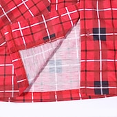 baratos Conjuntos iguais para a família-Olhar de família Pijamas Xadrez Casa Imprimir Vermelho Manga Longa Ativo Roupas Combinando