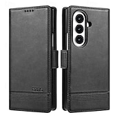 cheap Samsung Cases-Phone Case For Samsung Galaxy Z Fold 7 Z Fold 6 Z Fold 5 Z Fold 4 Back Cover Card Slot Shockproof Retro TPU PU Leather
