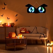 cheap Decorative Lights-Halloween Decorations Spooky Eyes Lights 21 Inch Large Wooden Halloween Window Eye Lights with 8 Color Modes and USB/Battery Operated for Home Wall Window Trees Halloween Decor