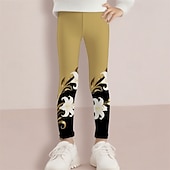 ieftine Desen animat 3D al fetei-Fete 3D Floral Pantaloni Leginși Primăvară Toamnă Drăguţ De Bază Copii 4-12 ani În aer liber Casual Zilnic Fit regulat