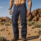 abordables Pantalons Cargo-Homme Pantalons Cargo Pantalons Boutons Multi-poches Uni Portable Extérieur Quotidien Camping &amp; Randonnée Mode Classique Armée jaune Vert herbe