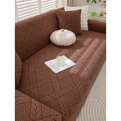 economico Copridivano-Copridivano in velluto jacquard con linea geometrica, 1 pezzo, copridivano elastico in stile semplice, adatto agli animali domestici, antiscivolo, antipolvere, lavabile in lavatrice, protezione per