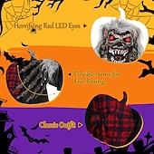 levne Halloween-Halloweenská animatronika, zvukem aktivovaný vlkodlak se zářícíma očima a děsivými zvuky, obří animovaná venkovní halloweenská dekorace, pánský doplněk