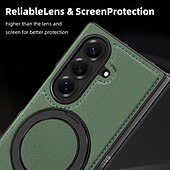 economico Cover Samsung-telefono Custodia Per Samsung Galaxy Piegatura a Z 7 Z Fold 6 Z Fold 5 Z Fold 4 Copertura Posteriore Magnetico Cavalletto Resistente agli urti Retrò TPU Pelle PU