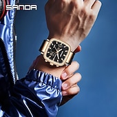 Χαμηλού Κόστους Ψηφιακά Ρολόγια-Μόδα SANDA Κορυφαία Μάρκα Νέο 6282 Ανδρικό Ηλεκτρονικό Ρολόι Διπλή Οθόνη Σπορ Αδιάβροχο LED Ανδρικό Χρονόμετρο Ηλεκτρονικό Ρολόι