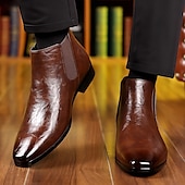 abordables Bottes de Chelsea-Bottines Chelsea marron pour homme – bottines élégantes pour le bureau, les réunions d&#039;affaires et les tenues formelles