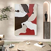 preiswerte Wabi Sabi-handgemaltes abstraktes Ölgemälde auf Leinwand, dekorativ, modern, Farbblock, strukturiert, Acryl, Wandkunst, Dekor für Zuhause, Bild, kein Rahmen