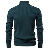 abordables Pulls et cardigans élites pour hommes-Homme Pull Tricoter Hauts Réguliers Couleur Unie Col roulé Élégant ancien École Vacances Vêtement Tenue Printemps Automne Noir Marine foncé S M L