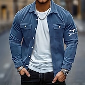 Χαμηλού Κόστους ανδρικό πουκάμισο μπουφάν-Ανδρικά Εκτύπωση αγελάδας Κοτλέ πουκάμισο Μπουφάν πουκάμισο Παντελόνι Μακρυμάνικο Vintage ρετρό ΕΞΩΤΕΡΙΚΟΥ ΧΩΡΟΥ Καθημερινή Ένδυση Φθινόπωρο Χειμώνας Απορρίπτω