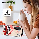 abordables Carcasas iPhone-teléfono Funda Para iPhone 17 Pro Max 17 Air 16 15 14 Pro Max Plus 16e 13 Mini Funda Trasera con correa de muñeca Caballete Ranura para tarjetas Navidad TPU Cuero de PU