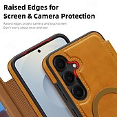 economico Cover Samsung-telefono Custodia Per Samsung Galaxy S25 Ultra S24 Plus S23 Ultra Plus S22 Ultra Copertura Posteriore Magnetico Slot per Carte Resistente agli urti Retrò TPU Pelle PU
