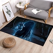 رخيصةأون السجاد والحصير والسجاد-سجادة أرضية للهالوين بنمط أشباح مخيفة من الفلانيل، غير قابلة للانزلاق عند مدخل المنزل أو الحمام أو غرفة النوم