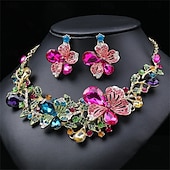 abordables Parures de Bijoux-Parure de bijoux 2 Strass Chrome 1 Collier Boucles d&#039;oreilles Femmes Élégant ancien Mode Le style rétro Classique Parure de Bijoux Pour Mariage Soirée robe demoiselle d honneur