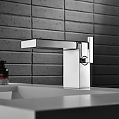 abordables Robinets de lavabo-Robinet de lavabo - Cascade Électroplaqué Ensemble central Poignée unique à un trouBath Taps