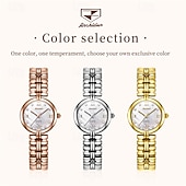 levne Quartz hodinky-Nové módní a trendy dámské hodinky Golden Shield jsou importovaný stroj s diamanty zdobeným kalendářem, retro tenký model s malým ciferníkem, vodotěsné, ležérní a sportovní, dámské, obchodní.