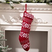 Lot de 2 bas de Noël tricotés, chaussettes de Noël en tricot flocon de neige rouge, décoration de vacances, sacs cadeaux suspendus pour enfants, cheminée &décorations d'arbre de Noël abordables Bas & Porte-bas-Lot de 2 bas de Noël tricotés, chaussettes de Noël en tricot flocon de neige rouge, décoration de vacances, sacs cadeaux suspendus pour enfants, cheminée &décorations d'arbre de Noël