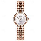 levne Quartz hodinky-Nové módní a trendy dámské hodinky Golden Shield jsou importovaný stroj s diamanty zdobeným kalendářem, retro tenký model s malým ciferníkem, vodotěsné, ležérní a sportovní, dámské, obchodní.